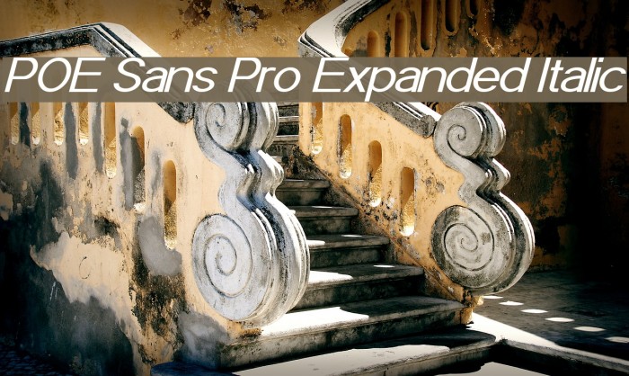 POE Sans Pro Expanded Italic Font examples
