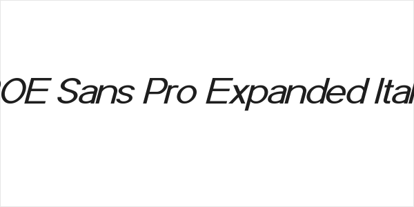 POE Sans Pro Expanded Italic Logo