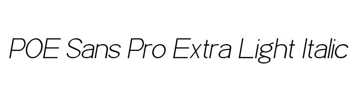 POE Sans Pro Extra Light Italic Font