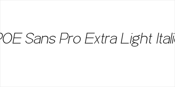 POE Sans Pro Extra Light Italic Logo