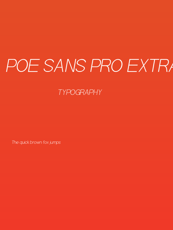 POE Sans Pro Extra Light Italic Poster