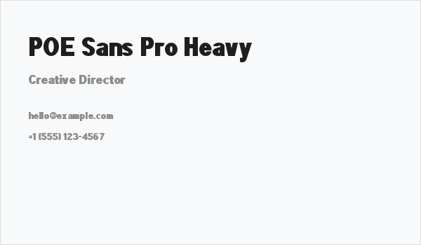 POE Sans Pro Heavy Business Card