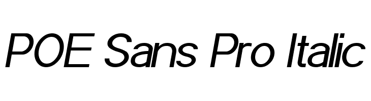 POE Sans Pro Italic Font