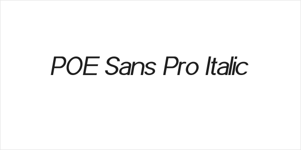 POE Sans Pro Italic Logo