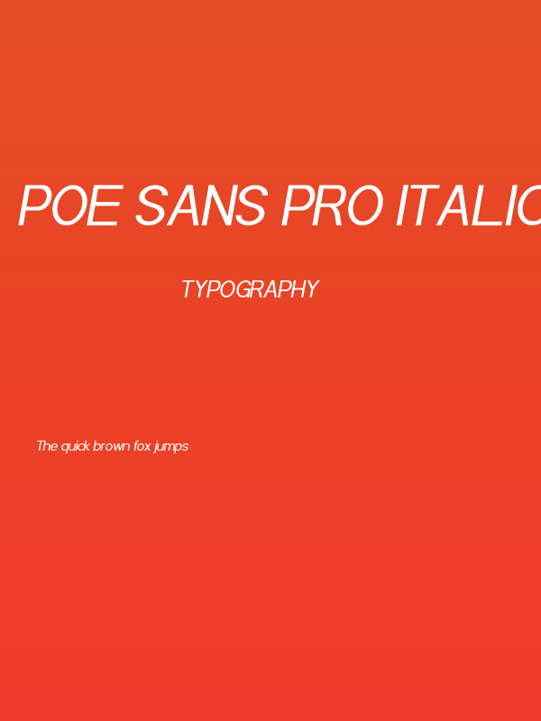 POE Sans Pro Italic Poster