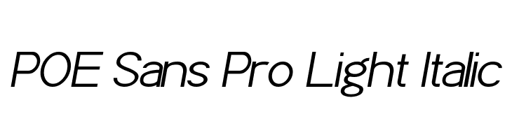 POE Sans Pro Light Italic  Descarca Fonturi Gratis