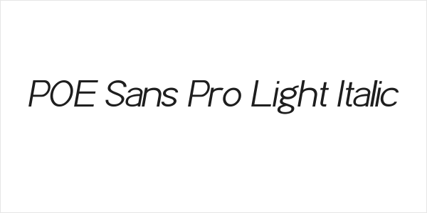 POE Sans Pro Light Italic Logo
