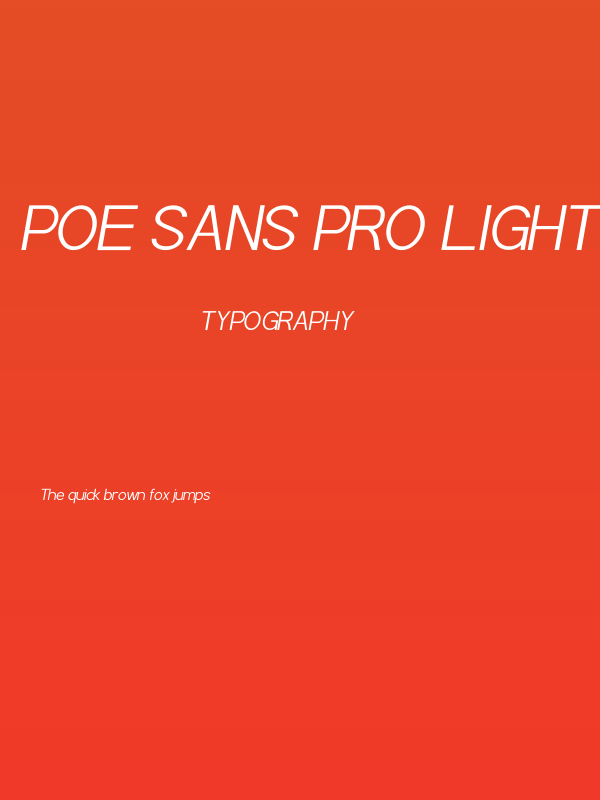 POE Sans Pro Light Italic Poster