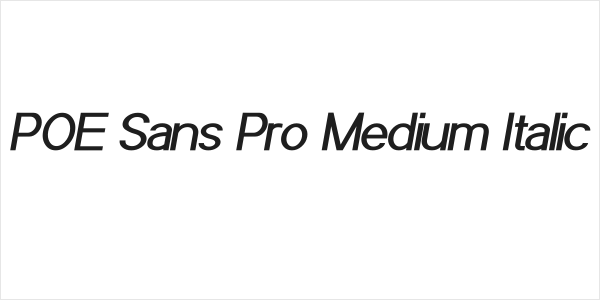 POE Sans Pro Medium Italic Logo