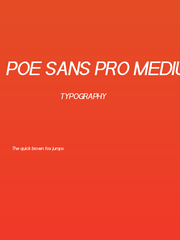 POE Sans Pro Medium Italic Poster
