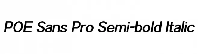 POE Sans Pro Semi-bold Italic  Frei Schriftart Herunterladen