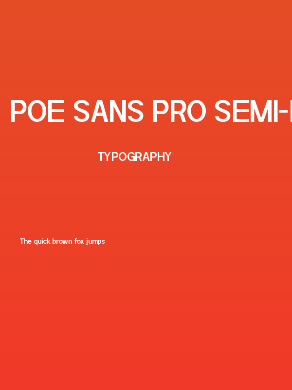 POE Sans Pro Semi-bold Poster