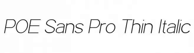 POE Sans Pro Thin Italic  नि: शुल्क फ़ॉन्ट्स डाउनलोड