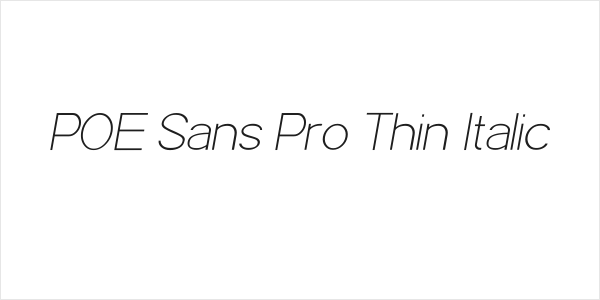 POE Sans Pro Thin Italic Logo