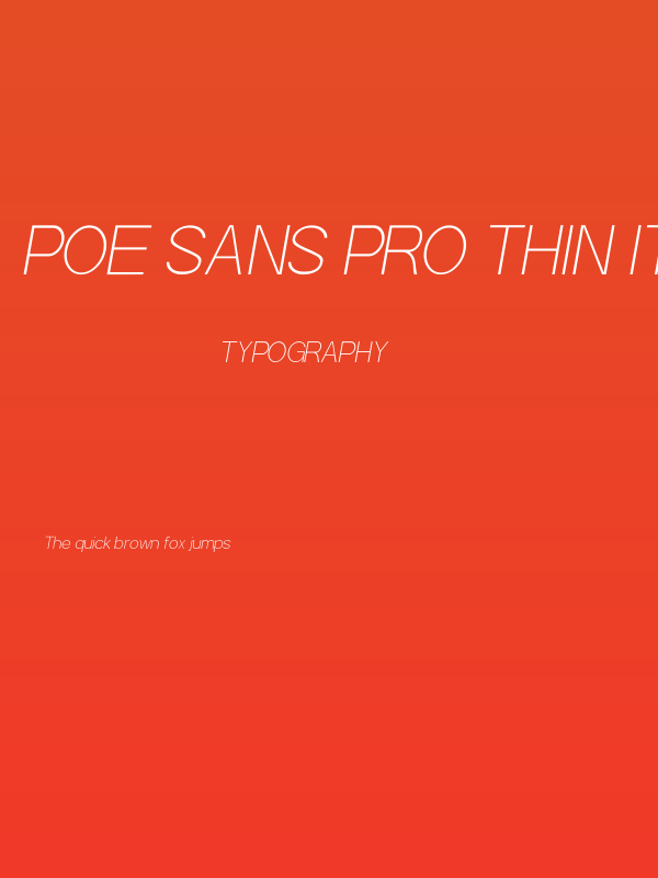 POE Sans Pro Thin Italic Poster