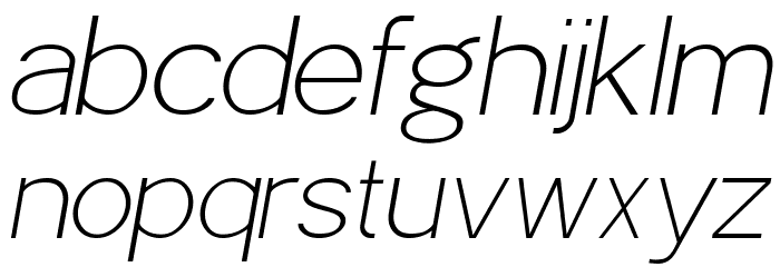 POE Sans Pro Thin Italic Font LOWERCASE
