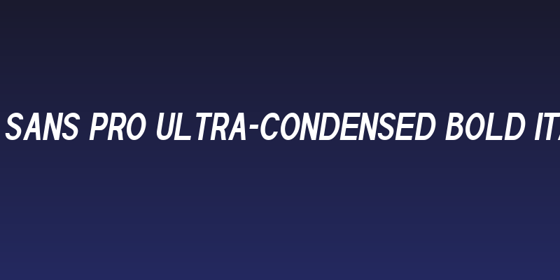 POE Sans Pro Ultra-Condensed Bold Italic Social Header