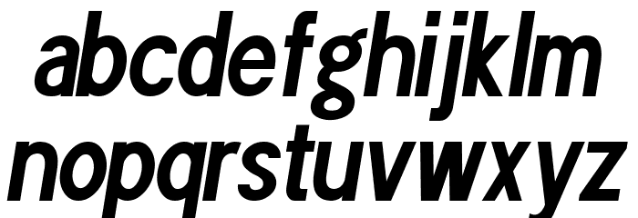 POE Sans Pro Ultra-Condensed Bold Italic Font LOWERCASE