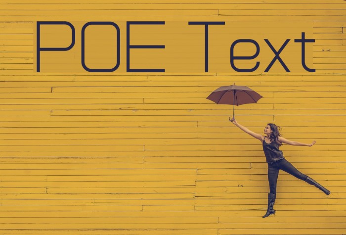 POE Text Font examples