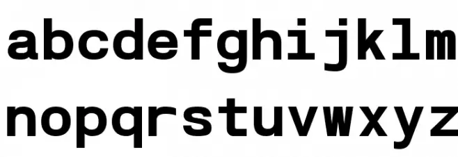 POE Vetica Monospace Bold Caratteri MINUSCOLO