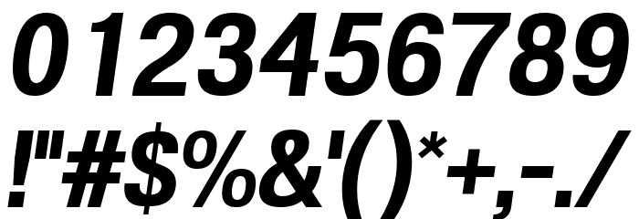 POE Vetica New Bold Italic Font OTHER CHARS