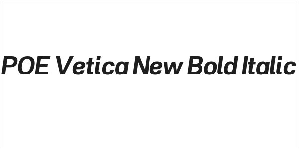 POE Vetica New Bold Italic Logo