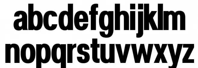 POE Vetica New Condensed Bold Fuentes MINÚSCULAS