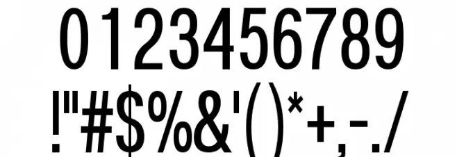 POE Vetica New Condensed Font OTHER CHARS