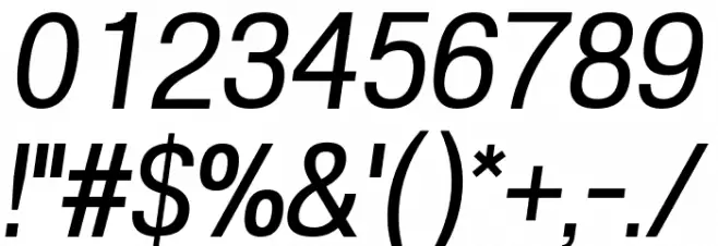 POE Vetica New Italic Font OTHER CHARS