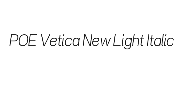 POE Vetica New Light Italic Logo