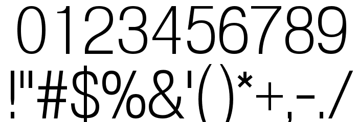 POE Vetica New Light Font OTHER CHARS