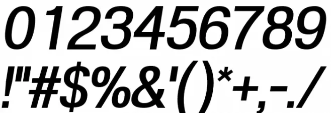 POE Vetica New Medium Italic Font OTHER CHARS