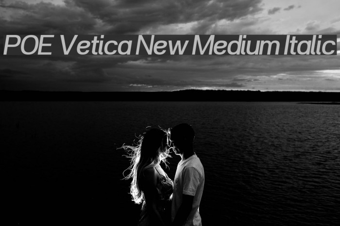POE Vetica New Medium Italic फ़ॉन्ट examples