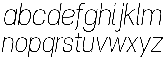 POE Vetica New Thin Italic Font LOWERCASE