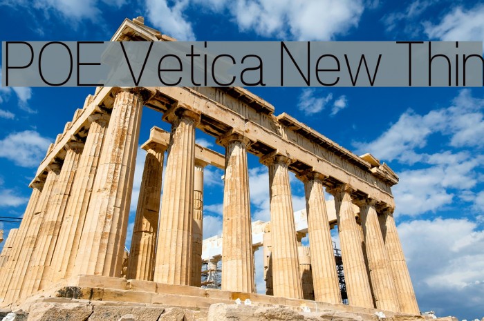 POE Vetica New Thin Font examples