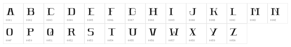 POMEROLE LIGHT Character Map