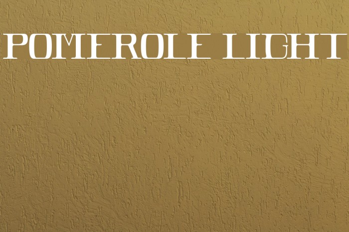 POMEROLE LIGHT Font examples