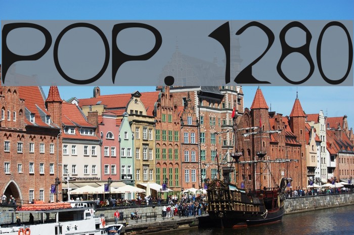 POP. 1280 Font examples