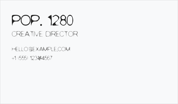 POP. 1280 Business Card