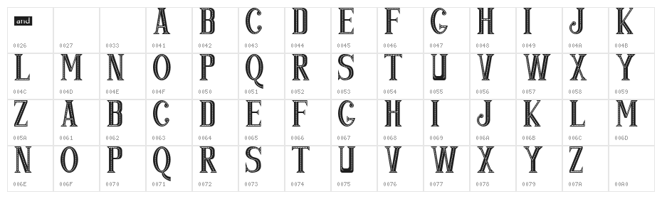 POP & JAZZ Character Map