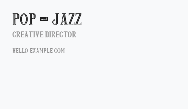 POP & JAZZ Business Card