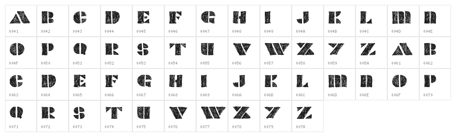 POPCORNSKETCHSKETCH Character Map
