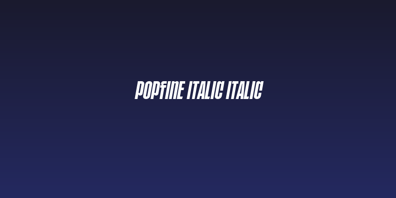 POPFINE Italic Italic Social Header