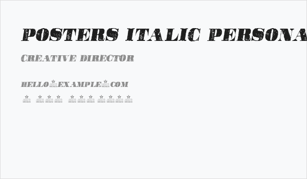 POSTERS ITALIC PERSONAL USE Bold Italic Business Card