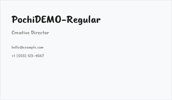 PochiDEMO-Regular Business Card