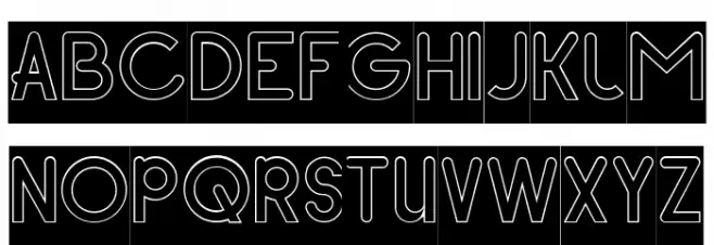 Pocket-Hollow-Inverse Schriftart Groß