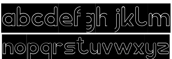 Pocket-Hollow-Inverse Font LOWERCASE