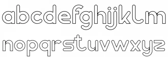 Pocket-Hollow Schriftart Kleinbuchstaben