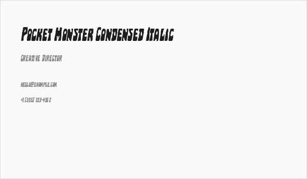 Pocket Monster Condensed Italic Business Card