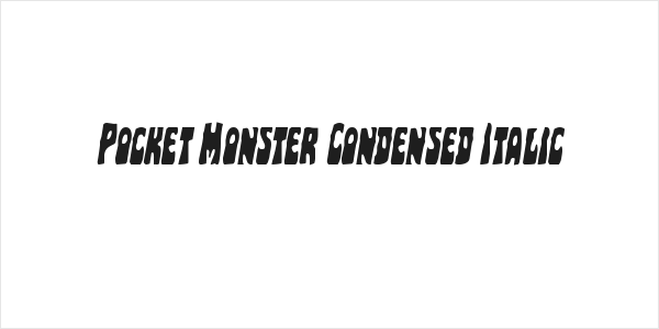 Pocket Monster Condensed Italic Logo